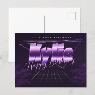 Kylie Name Vorname lila Postkarte Geburtstag Postcard