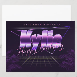 Kylie Name Vorname lila retro Karte Geburtstag Card