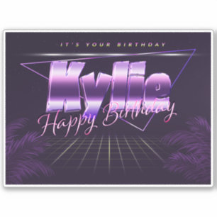 Kylie Name Vorname lila retro Sticker Geburtstag