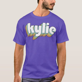 Kylie Retro Rainbow Typography Faded Style T-Shirt