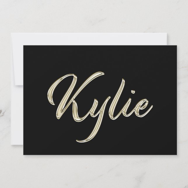 Kylie white gold Handwriting Card (Front)