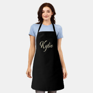 Kylie white gold Handwriting Kitchen apron
