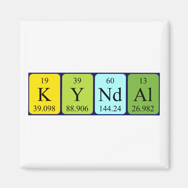 Kyndal periodic table name magnet (Front)