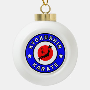 Kyokushin Karate Ceramic Ball Christmas Ornament