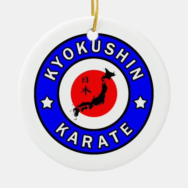 Kyokushin Karate Ceramic Tree Decoration (Front)