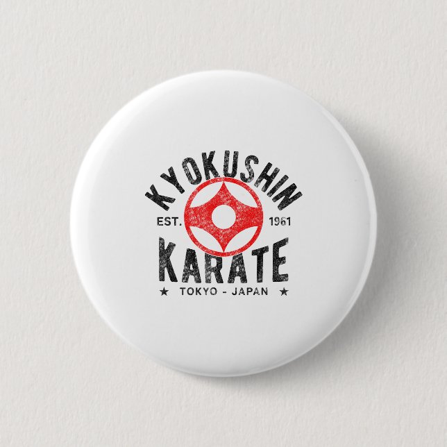 Kyokushin Karate Do Martial Arts Japan Tokyo Vinta 6 Cm Round Badge (Front)