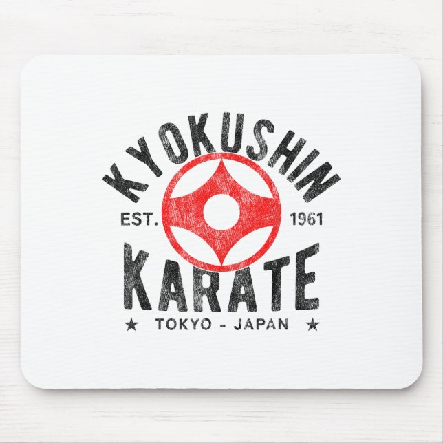 Kyokushin Karate Do Martial Arts Japan Tokyo Vinta Mouse Mat (Front)