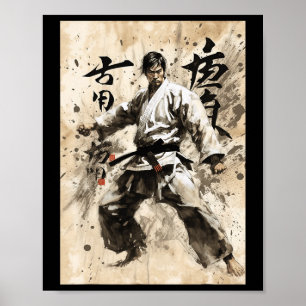 Kyokushin Karate Japanese Calligraphy Martial Arts Poster