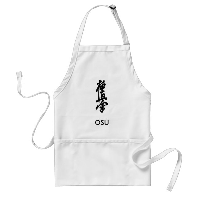 Kyokushin Karate Japanese Kanji Apron OSU! (Front)