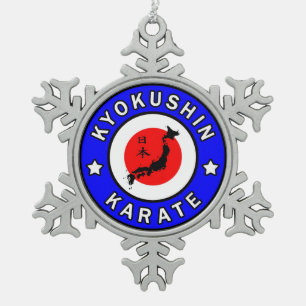 Kyokushin Karate Snowflake Pewter Christmas Ornament