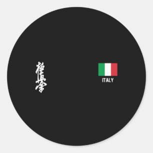 Kyokushinkai Karate Italy Dojo Training Italian Fl Classic Round Sticker