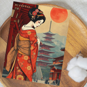 Kyōto 京都 Japan geisha vintage retro Postcard