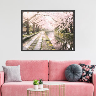 Kyoto Cherry Blossom Canal Path Scenic Wall Art
