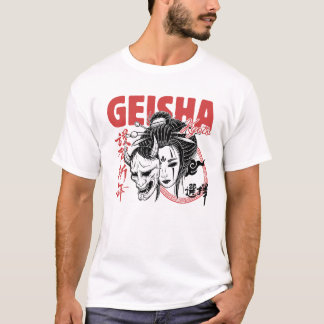 Kyoto Geisha x Oni Mask – Japanese Fusion Streetwe T-Shirt