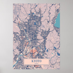 Kyoto - Japan Breezy City Map  Poster