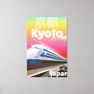 kyoto Japan bullet train vintage travel poster Canvas Print
