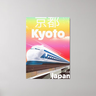 kyoto Japan bullet train vintage travel poster Canvas Print
