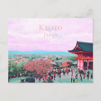 Kyoto Japan Cherry blossom at shrine travel print Postcard
