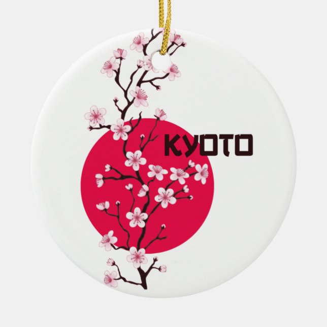 Kyoto Japan Cherry Blossom Ornament (Front)