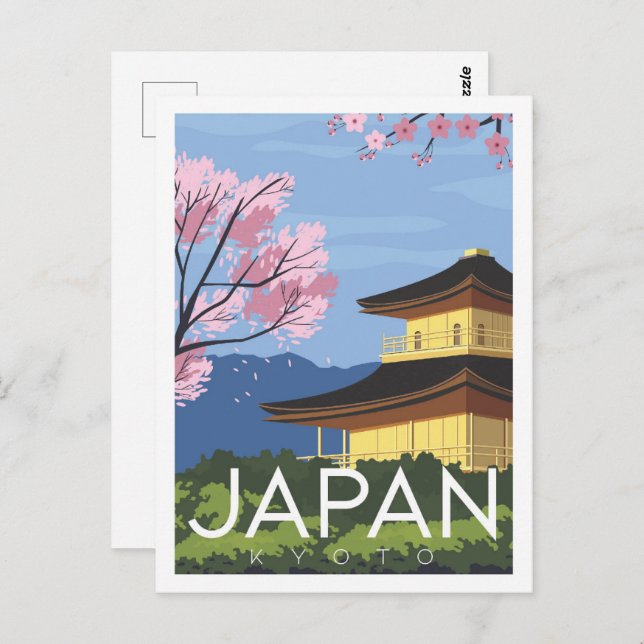 Kyoto Japan Famous Travel Place Illustration Postcard (Front/Back)