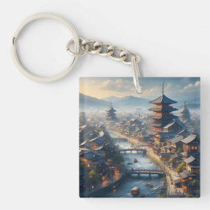 Kyoto Japan Landscape Travel Vintage Key Ring