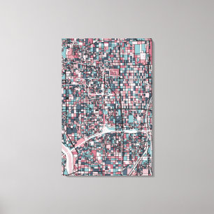 Kyoto Japan Map Canvas Print