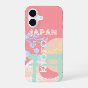 Kyoto Japan Pastel Travel Art iPhone 16 Case