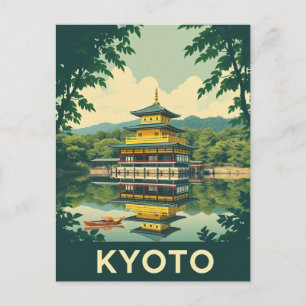 Kyoto, Japan Temple Travel Art Postcard