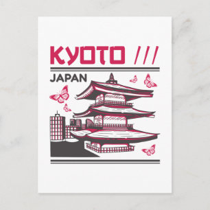 Kyoto Japan Traditional Temple Urban Art Design Postcard