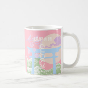 Kyoto Japan Travel Art, Pink Pastel Travel Art Coffee Mug
