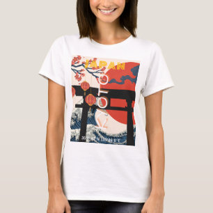 Kyoto Japan Travel Art, Retro Travel Art T-Shirt
