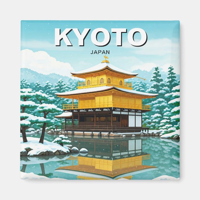 Kyoto Japan Travel Kinkakuji Golden Pavilion Magnet (Front)