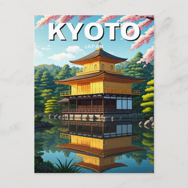 Kyoto Japan Travel Kinkakuji Golden Pavilion Postcard (Front)