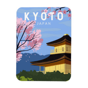 Kyoto Japan Travel Vintage Art Magnet