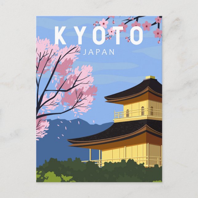 Kyoto Japan Travel Vintage Art Postcard (Front)