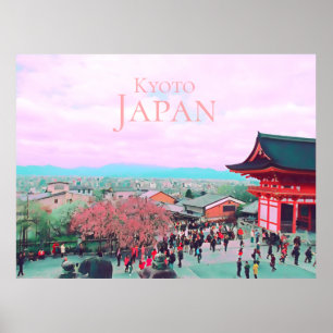 Kyoto Japan view from Kiyomizu-dera Temple Poster