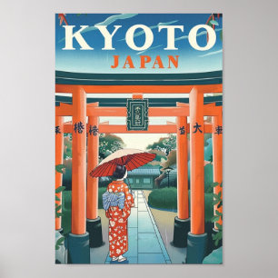 Kyoto Japan Vintage Famous Travel Place Poster