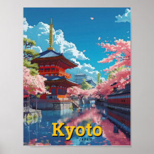 Kyoto Japan Vintage Travel  Poster