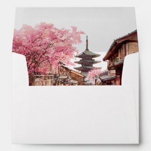 Kyoto Japan Wedding Return Address Envelope