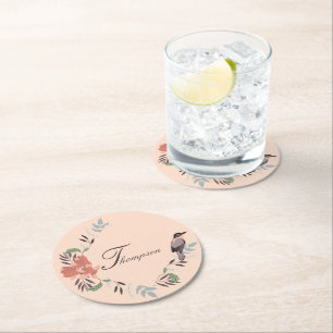 Kyoto Japanese Floral Round Paper Coaster