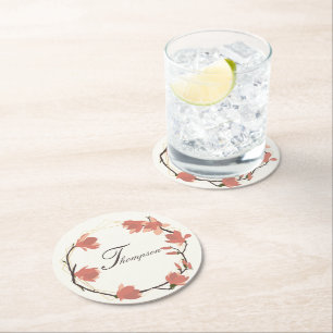 Kyoto Japanese Floral Round Paper Coaster