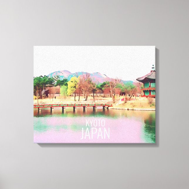 Kyoto landscape travel poster Japan Canvas Print (Front)