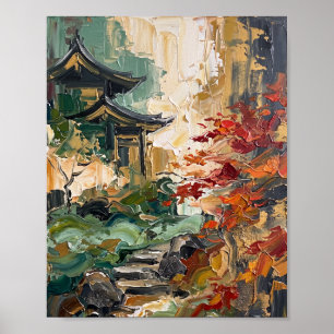 Kyoto Poster Luxury Abstract Oil Painting