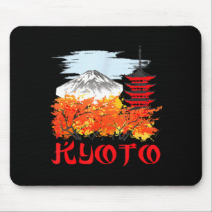 Kyoto skyline mountain autumn scenery vintage mouse mat