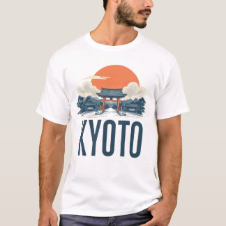 Kyoto Skyline – Vintage Japanese Torii & Sun T-Shirt