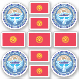 Kyrgyz symbols / coat of arms and flag sticker