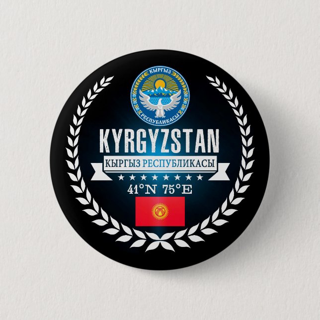 Kyrgyzstan 6 Cm Round Badge (Front)