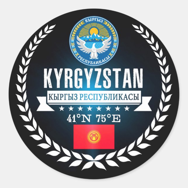 Kyrgyzstan Classic Round Sticker (Front)