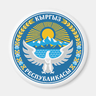 Kyrgyzstan country coat arms symbol emblem flag magnet