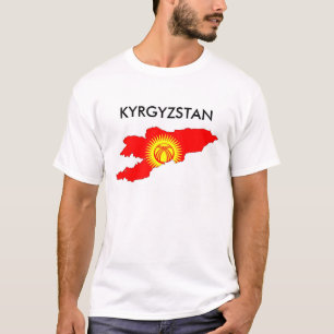 kyrgyzstan country flag map shape silhouette T-Shirt